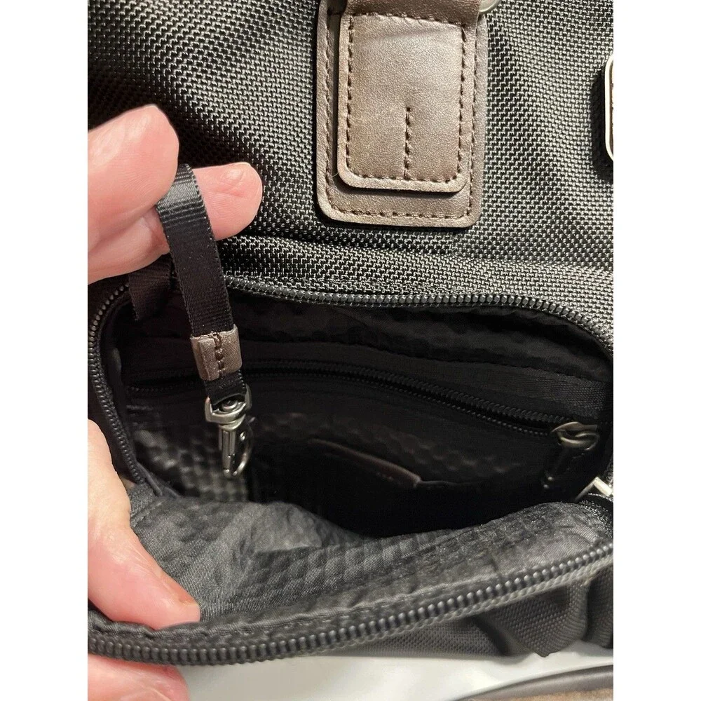 TUMI Alpha Bravo McNair Slim Briefcase Black Ballistic Nylon Leather 22611HKH